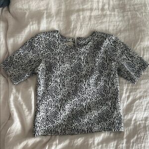 bishop + young Black and White Blouse